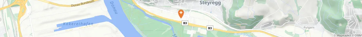 Map representation of the location for Steyregg Apotheke in 4221 Steyregg